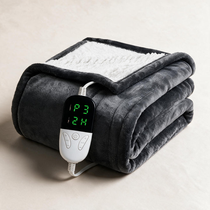Kramano™ Koc elektryczny sherpa z 6 poziomami grzania i timerem