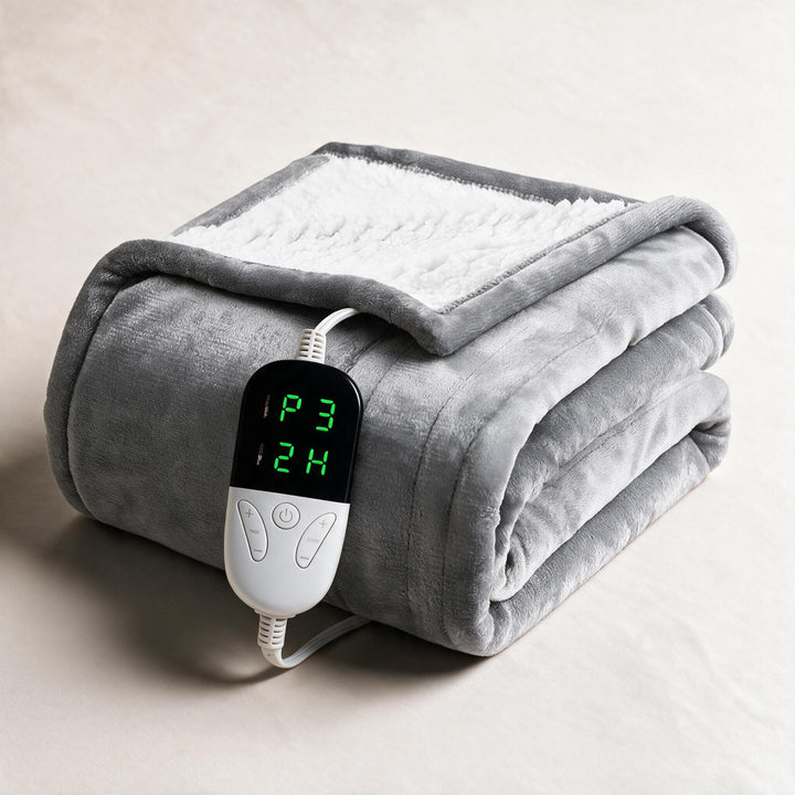 Kramano™ Koc elektryczny sherpa z 6 poziomami grzania i timerem