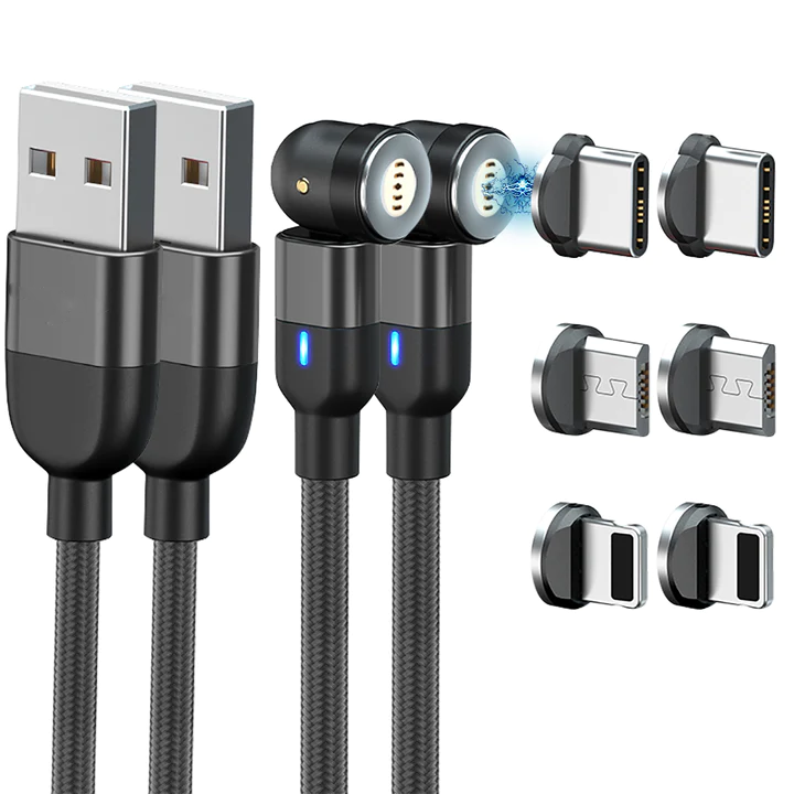 Kramano™ Magnetyczny kabel do ładowania 3 w 1 do iPhone, Android i USB-C