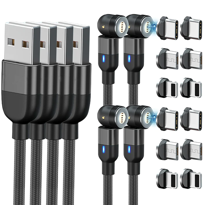 Kramano™ Magnetyczny kabel do ładowania 3 w 1 do iPhone, Android i USB-C