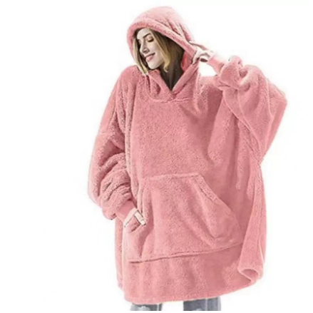 Kramano™ Bluza-koc oversize z grubego dwustronnego polaru z kieszenią
