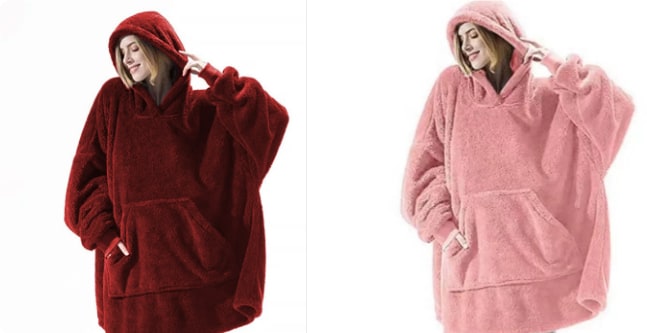 Kramano™ Bluza-koc oversize z grubego dwustronnego polaru z kieszenią