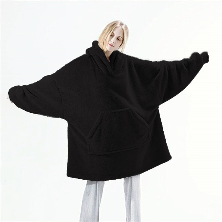 Kramano™ Bluza-koc oversize z grubego dwustronnego polaru z kieszenią