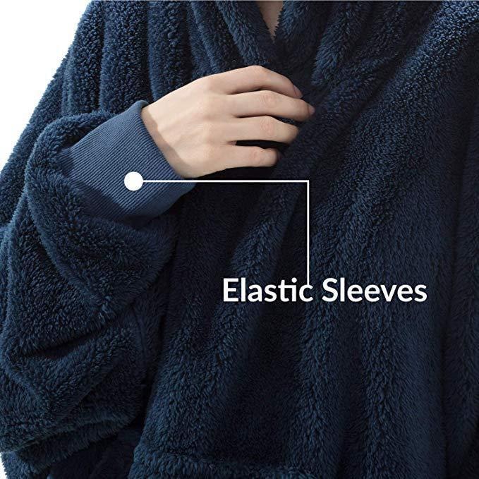Kramano™ Bluza-koc oversize z grubego dwustronnego polaru z kieszenią