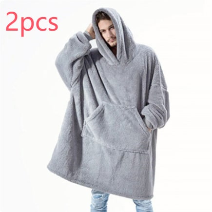 Kramano™ Bluza-koc oversize z grubego dwustronnego polaru z kieszenią