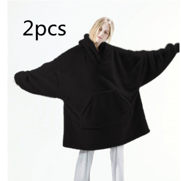 Kramano™ Bluza-koc oversize z grubego dwustronnego polaru z kieszenią