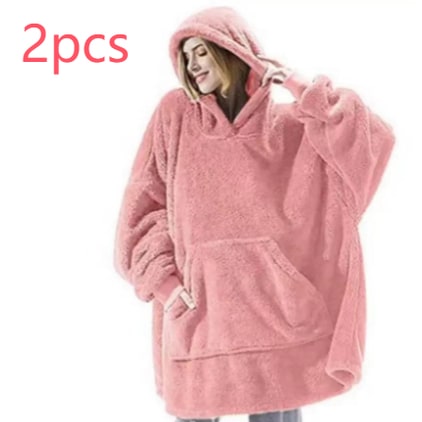 Kramano™ Bluza-koc oversize z grubego dwustronnego polaru z kieszenią