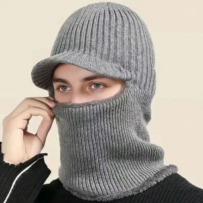 Kramano™ Dzianinowa kominiarka z daszkiem i miękką podszewką